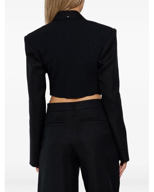 Blazer Crop À Manches En Maille Sportmax en coloris Black
