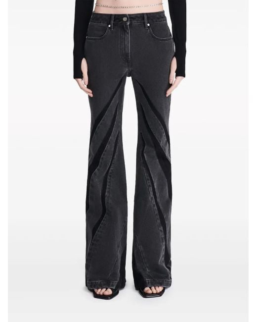 Dion Lee Black Darted Bootcut Jeans