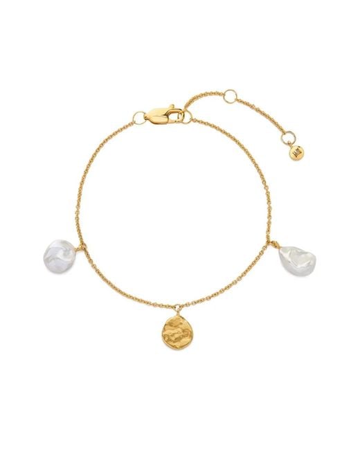 Monica Vinader Metallic Capri Keshi Pearl Station Bracelet