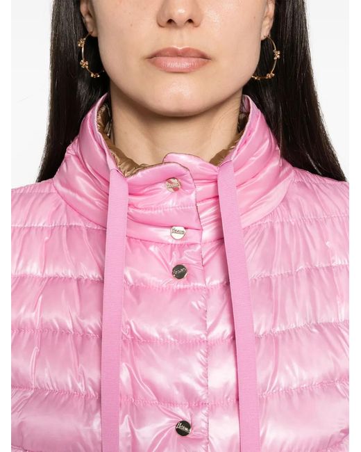 Herno Pink Reversible Ultralight Nylon Vest For