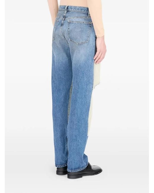 Maison Margiela Blue Ripped Patchwork Jeans for men