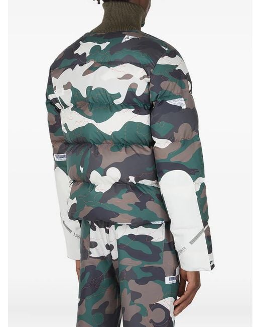 KANGHYUK Gray Camouflage Quilted Puffer Jacket for men