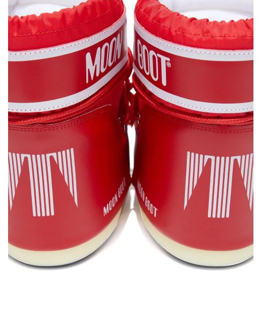 Moon Boot Red "Icon" Low Nylon Boot