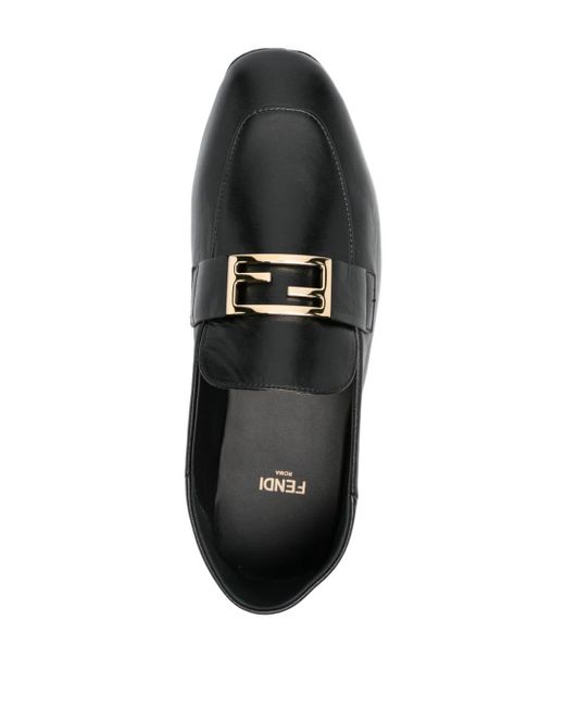 Fendi Baguette Leren Loafers in het Black