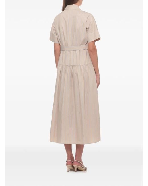 Emme Natural Fauna Striped Belted Midi Dress