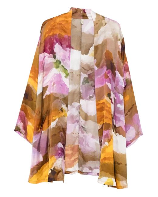 Yavi Brown Abstract-Print Jacket
