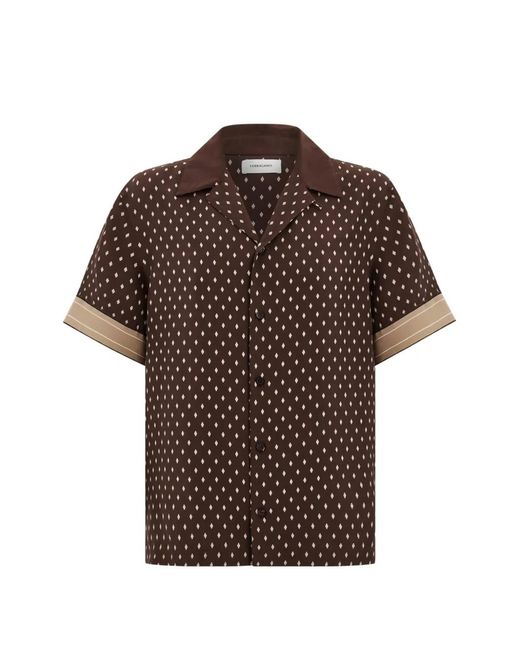 Ferragamo Brown Habotai Silk Shirt for men