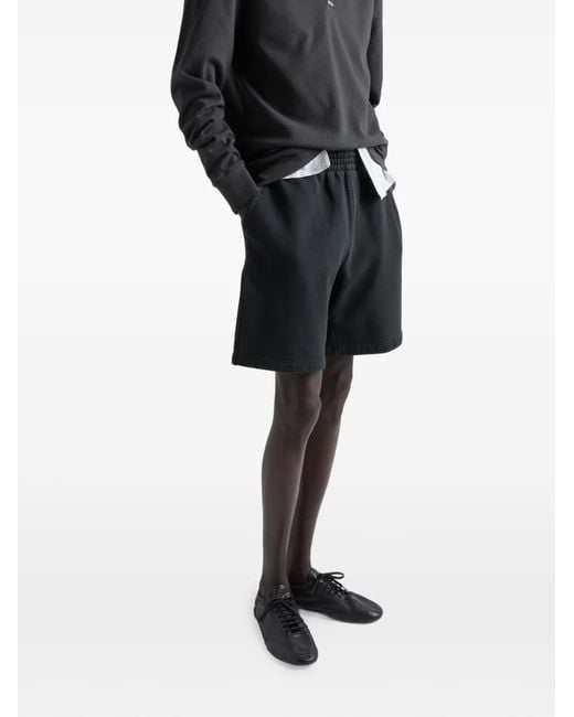 Bermudas De Algodón Prada de hombre de color Black