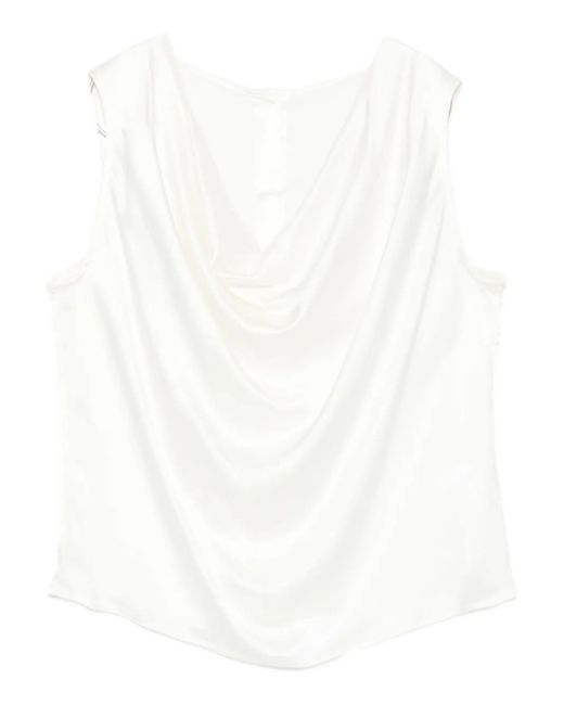 Officine Generale カウルネック ノースリーブトップ White