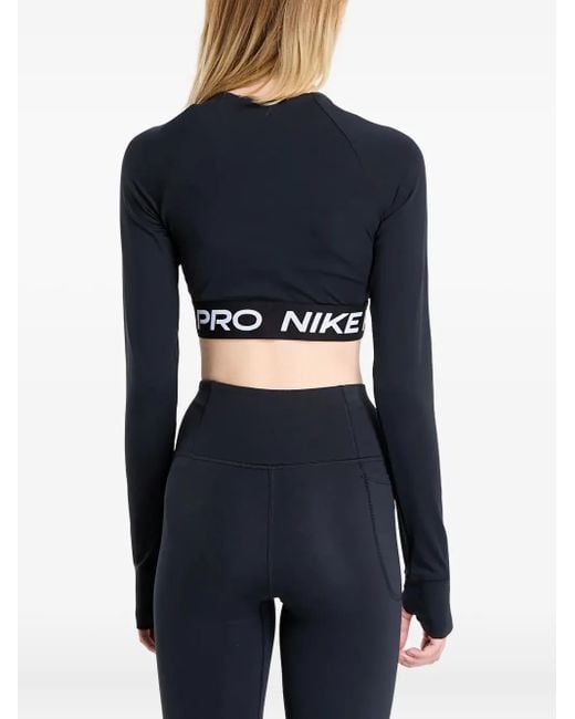 Top A Maniche Lunghe Pro di Nike in Blue