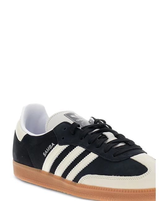 Adidas Black Samba Leather Sneakers for men