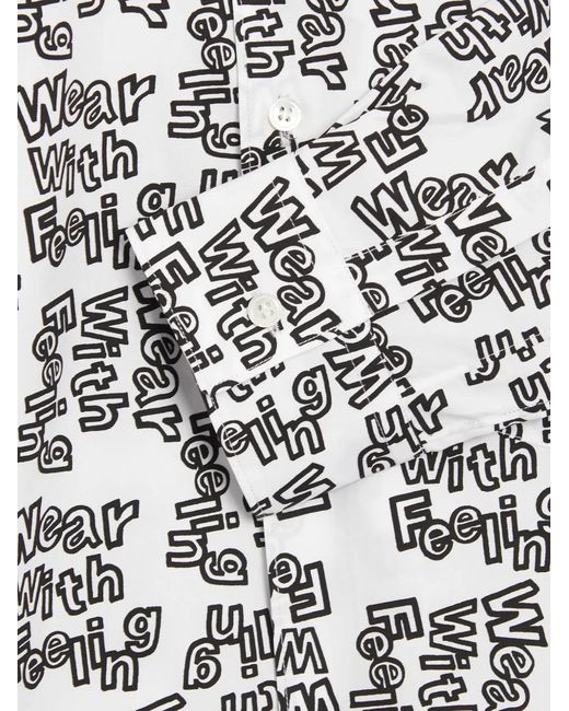 Comme des Garçons White Printed Woven Shirt for men
