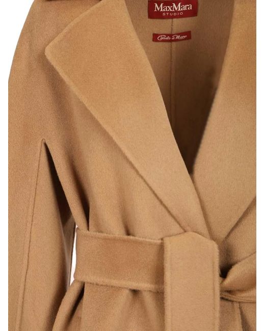 Max Mara Natural Belted Single-Breasted Coat