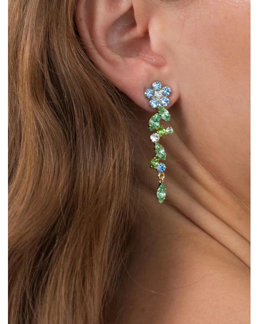 Jennifer Behr White Jasmina Floral-Motif Drop Earrings