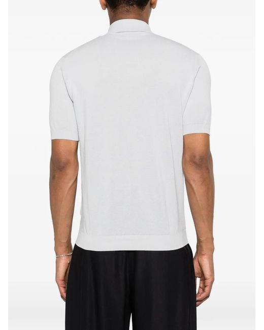 Lardini White Buttoned Polo Shirt for men