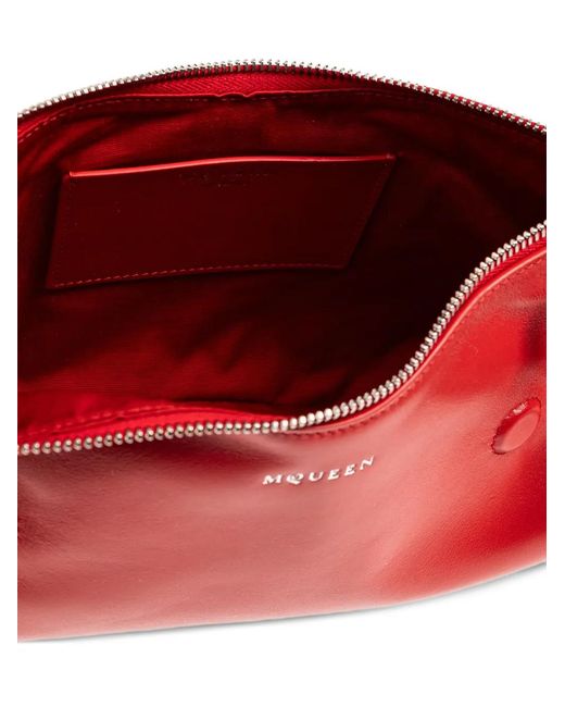 Alexander McQueen Red Manta Zip-Top Clutch Bag