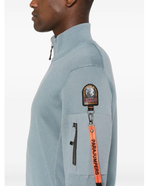 Parajumpers Half-Zip-Sweatshirt mit Logo-Applikation in Blue für Herren
