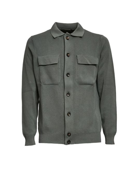FILIPPO DE LAURENTIIS Gray Cardigan À Boutonnière for men