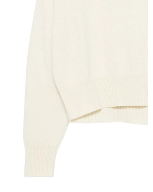 Grifoni White Marion Elbow-Patch Sweater