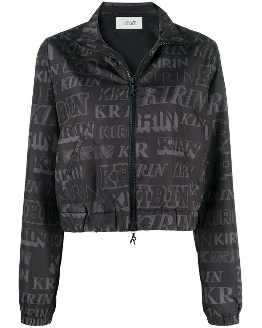 Kirin Black Logo Print Open-Back Jacket