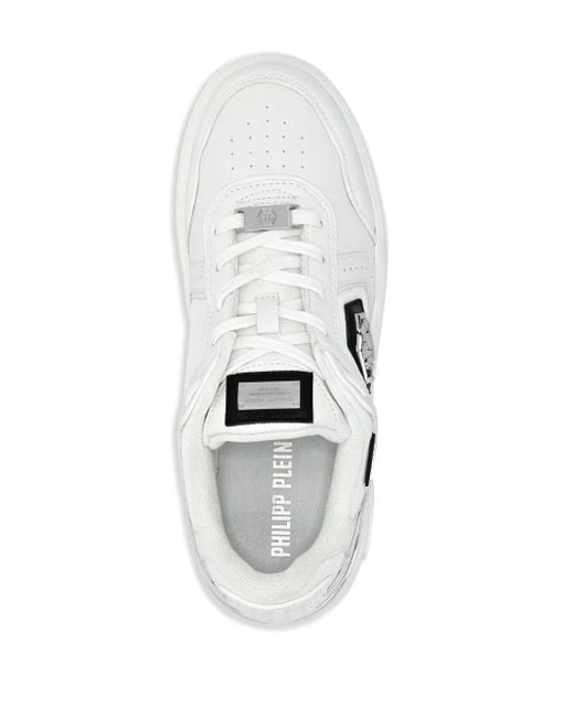 Philipp Plein White Sk8R Plein Low-Top Sneakers