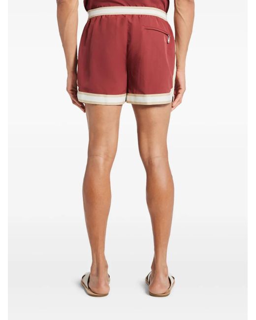 Bermudas con ribetes de rayas CHE de hombre de color Red