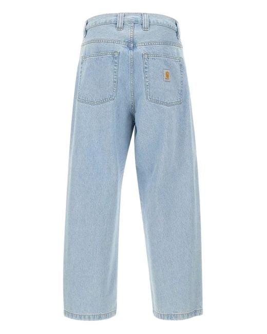 Carhartt Blue Logo-Label Five-Pocket Jeans for men