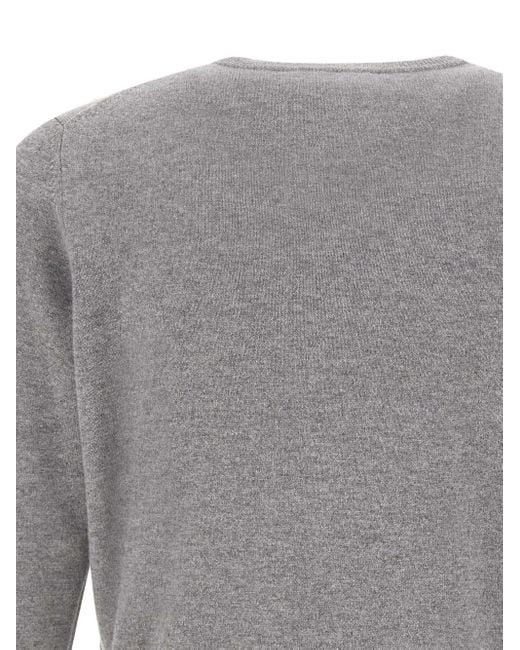 Kangra Gray Ribbed-Cuff Cashmere Sweater for men