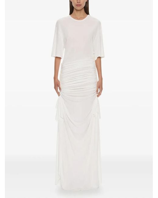 Christopher Esber White Shibari Ruched Maxi Dress