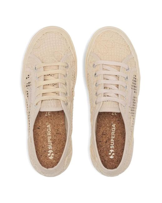 Superga White Macramé Sneakers