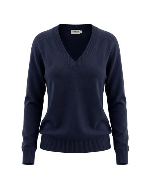 Not Shy Blue V-Neck Cashmere Sweater
