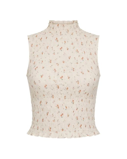 Reformation White Adri Ruffled Floral Blouse