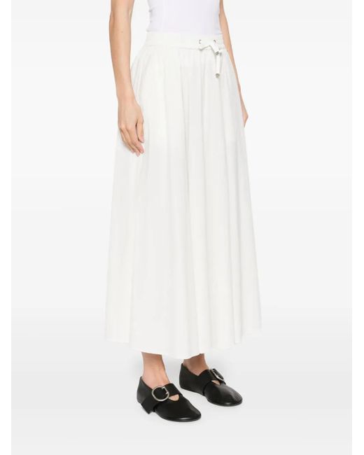 Herno White Flared Midi Skirt