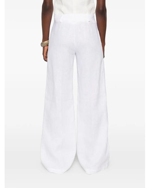 ERMANNO FIRENZE White Pantalon À Broderie Anglaise