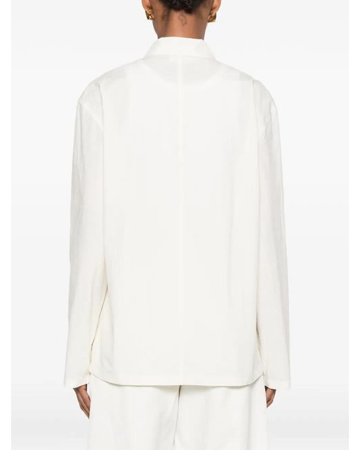 The Row White Behati Toggle-Fastening Jacket