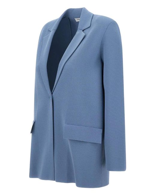 Kangra Blue Single-Breasted Blazer