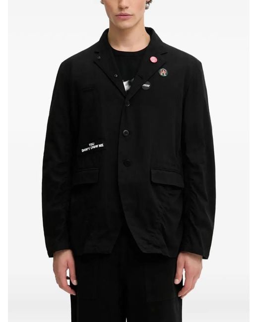 Undercover Black Appliqué Tailored Jacket for men
