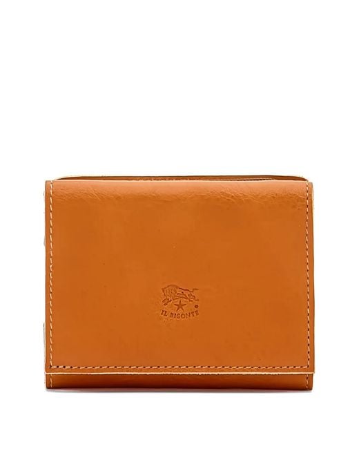 Il Bisonte Orange Grained Foldover Wallet