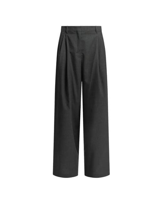 Max Mara Black Pleated Wool Trousers