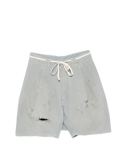 RIVINGTON roi Rebis Gray Corduroy Bermuda Shorts for men