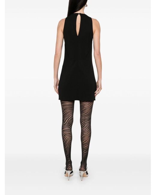 The Attico Black Bead-Embellished Mini Dress