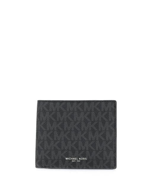 Michael Kors Black Greyson Logo-print Passcase Wallet for men
