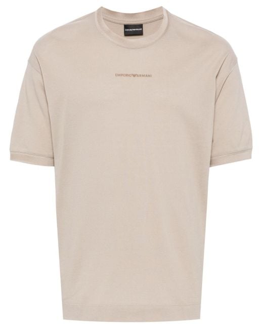 Emporio Armani T-Shirt mit Logo-Print in Natural für Herren