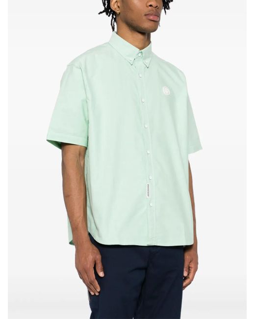 Aape By A Bathing Ape Blue Aapenow Moonface-Logo Shirt for men