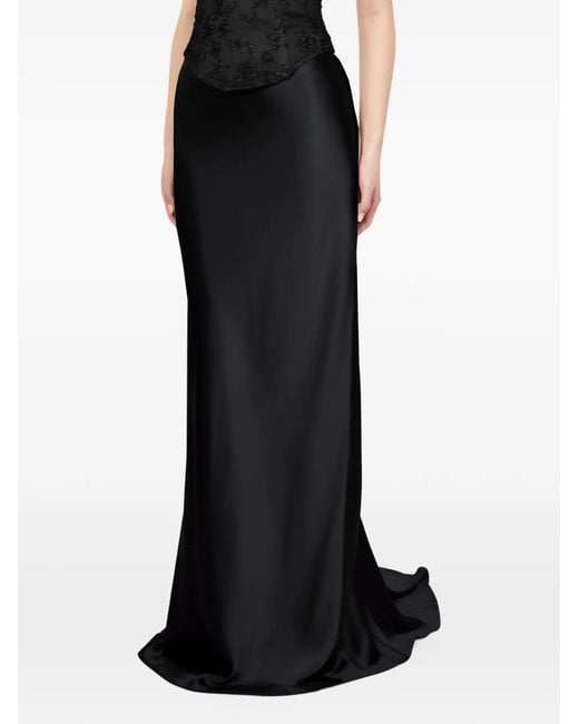 ALEXIA & ANTONIA Black Bias-Cut Maxi Skirt