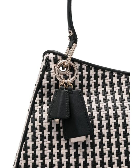 Guess Black Houndstooth Tote Bag