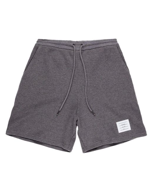 Thom Browne Gray Rwb-stripe Cotton Shorts for men