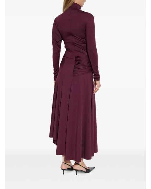 Victoria Beckham Asymmetrische Jurk Met Geknoopt Detail in het Purple