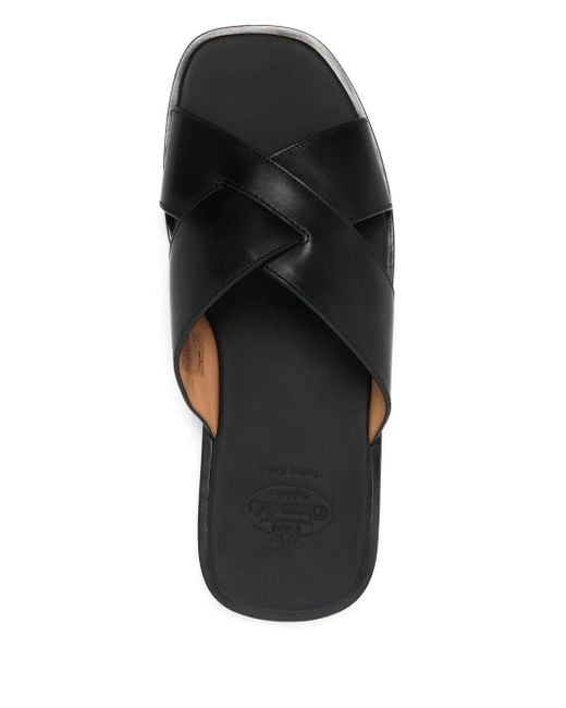 Church's Black Leather Slides for men