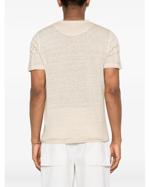 120% Lino Natural Crew-Neck T-Shirt for men